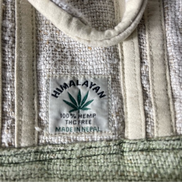 Natural Unisex Himalayan Hemp Drawstring Backpack.Bohemian hippie style - Picture 8 of 12